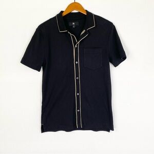 Banana Republic Luxury Touch Shirt Black Size Small Casual Button Down Collar‎